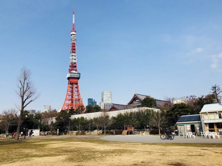 芝公園と東京タワー